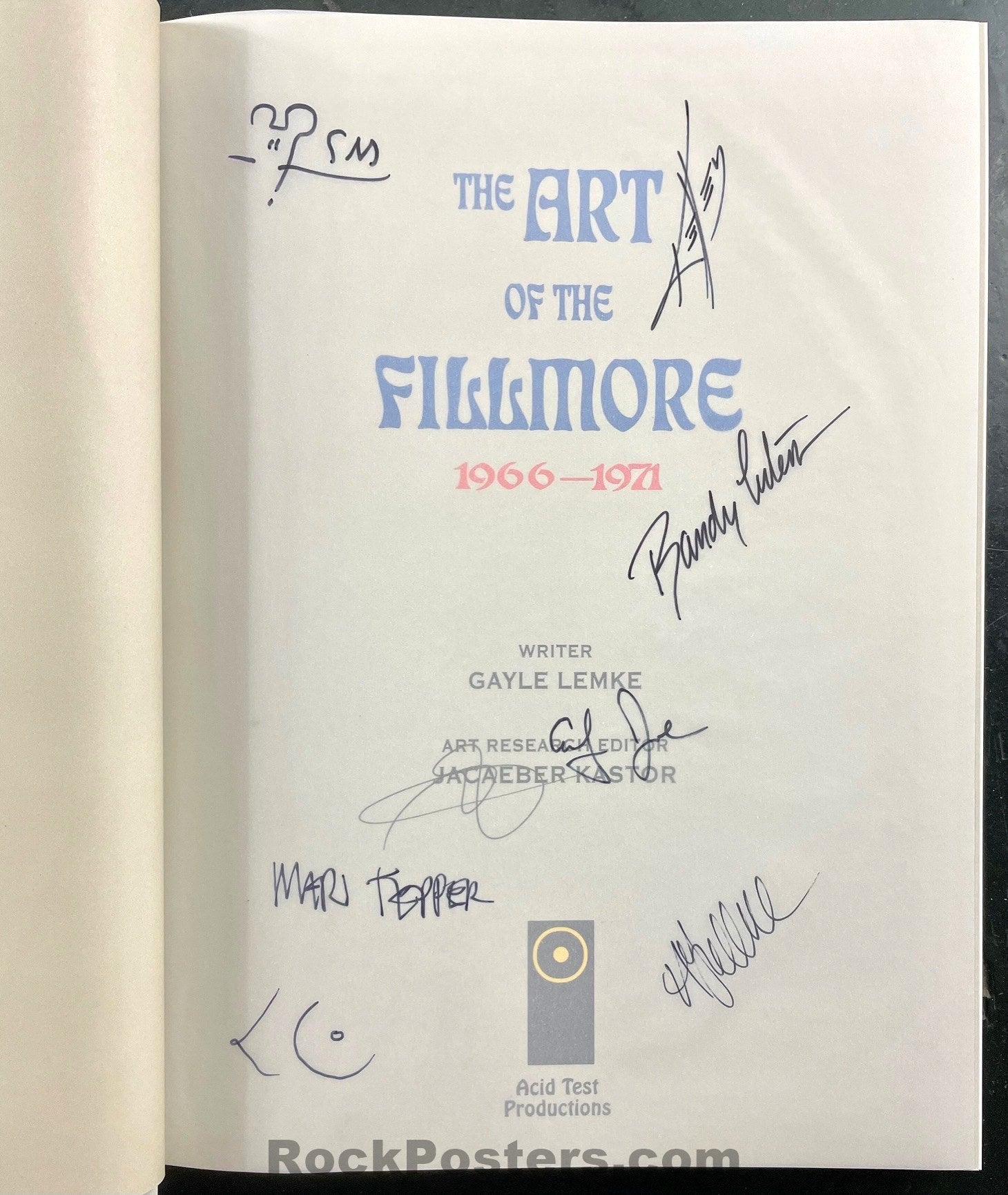 AUCTION - Art of Fillmore Book - Multi Artist Signatures