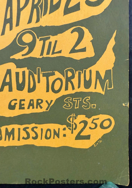 AUCTION - BG-0 - Quicksilver Messenger - Bonnie MacLean - 1966 Poster - Fillmore Auditorium - Excellent