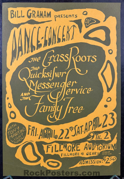 AUCTION - BG-0 - Quicksilver Messenger - Bonnie MacLean - 1966 Poster - Fillmore Auditorium - Excellent