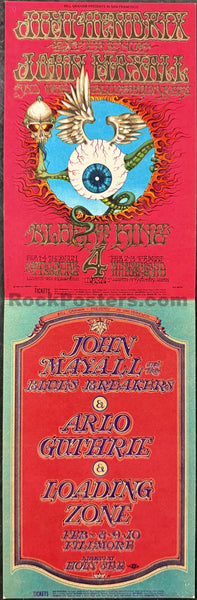 AUCTION - BG105/106 - Jimi Hendrix - Rick Griffin - Uncut Mailer - 1968 Postcards - Fillmore/Winterland - Near Mint Minus - SF Rock Posters & Collectibles