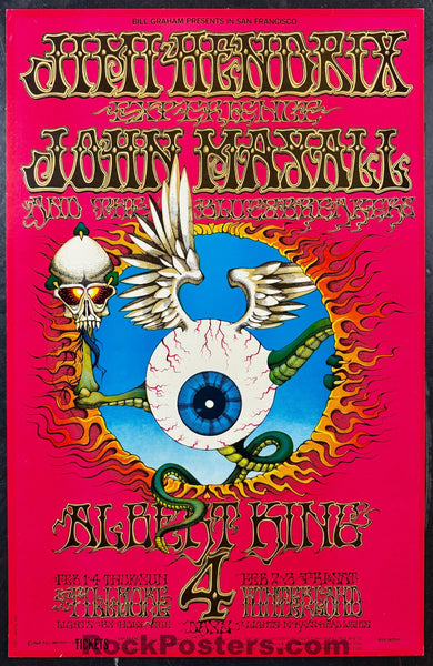 AUCTION - BG-105-RP-2 - Jimi Hendrix - Rick Griffin - 1968 Poster - Fillmore/Winterland - Excellent