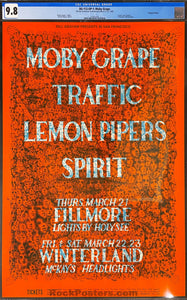 AUCTION - BG-112 - Moby Grape/Traffic - Lee Conklin - 1968 Concert Poster - Fillmore & Winterland - CGC Graded 9.8