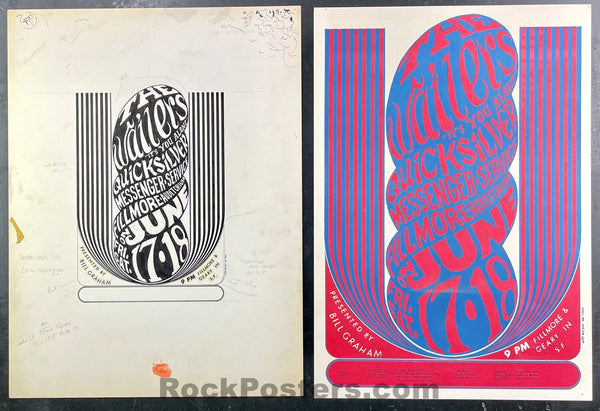BG-11 - ORIGINAL POSTER ART - Wes Wilson - 1966 Ink On Poster Board - w/ Artist Notations - Fillmore Auditorium - Excellent