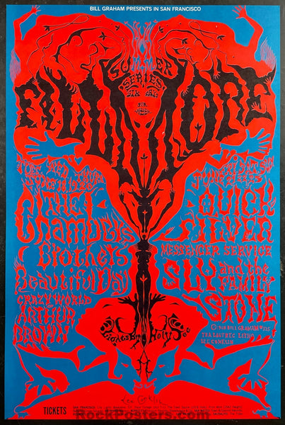 AUCTION - BG 125 - Sly and the Family Stone - Lee Conklin Signed - Fillmore Auditorium - 1968 Poster - Near Mint