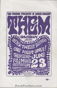 BG-12 - Them/Van Morrison - Wes Wilson - 1966 Handbill - Fillmore Auditorium - Excellent