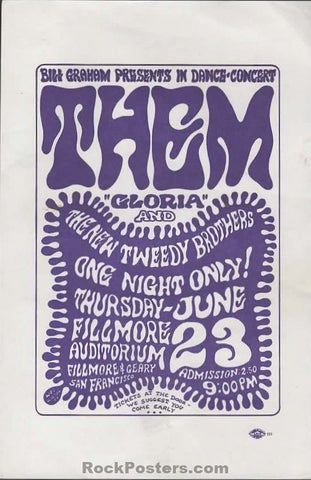 BG-12 - Them/Van Morrison - Wes Wilson - 1966 Handbill - Fillmore Auditorium - Excellent