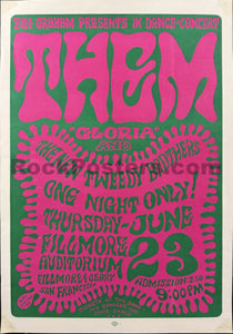 AUCTION - BG-12 - Van Morrison & Them - Wes Wilson - 1966 Poster