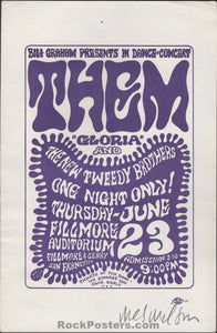 AUCTION - BG-12 - Them/Van Morrison - Wes Wilson Signed - 1966 Handbill - Fillmore Auditorium - Excellent