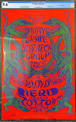 AUCTION - BG-130 - Jeff Beck Moby Grape  - Lee Conklin - 1968 Poster - Fillmore West - CGC Graded 9.6