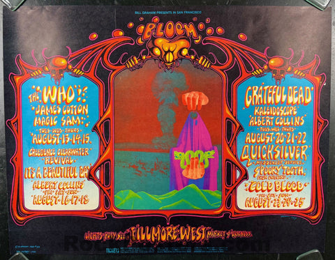 AUCTION - BG-133 -  Grateful Dead - The Who - Griffin & Kelley - 1968 Poster - Fillmore West -  Excellent