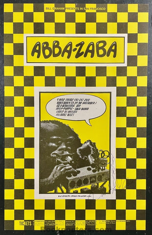 AUCTION - BG-147 - Abba Zabba - Performer & Kelley Signed - 1968  Poster - Fillmore West - Near Mint Minus