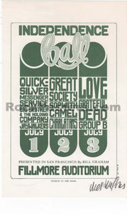 AUCTION - BG-14 - Grateful Dead - Wes Wilson Signed - 1966