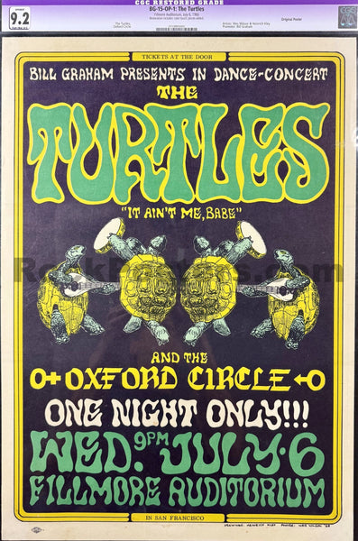 AUCTION - BG-15 - The Turtles - Wes Wilson - 1966 Poster - Fillmore Auditorium - CGC Graded 9.2