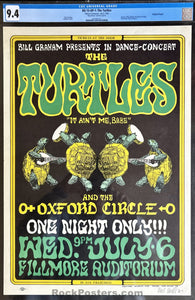 BG-15 - The Turtles - Wes Wilson Signed - 1966 Poster - Fillmore Auditorium - CGC Graded 9.4