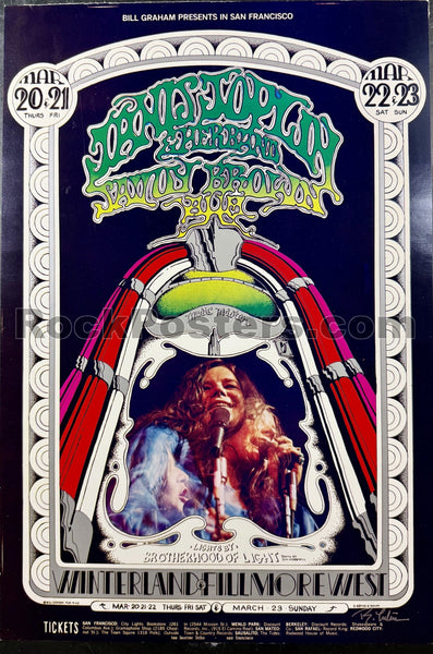 AUCTION -  BG-165 - Janis Joplin - Randy Tuten  Signed - 1969 Poster -  Winterland/Fillmore West - Excellent