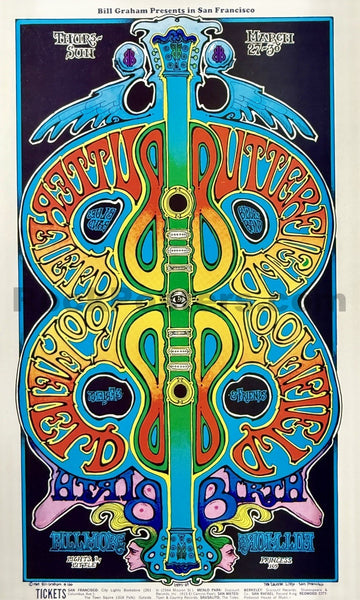 AUCTION - BG-166 - Butterfield Blues Band - Greg Irons - 1969 Poster - Fillmore West - Mint
