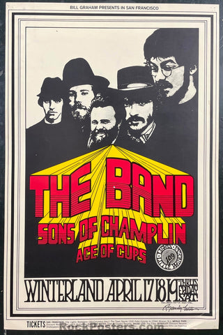 AUCTION - BG-169 - The Band - Randy Tuten Signed - Winterland - 1969 Concert Poster - Excellent