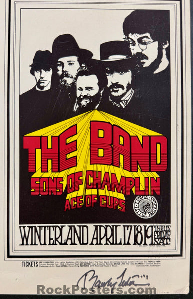 AUCTION - BG-169 - The Band - Randy Tuten Signed - 1969 Uncut Postcards - Winterland - Excellent
