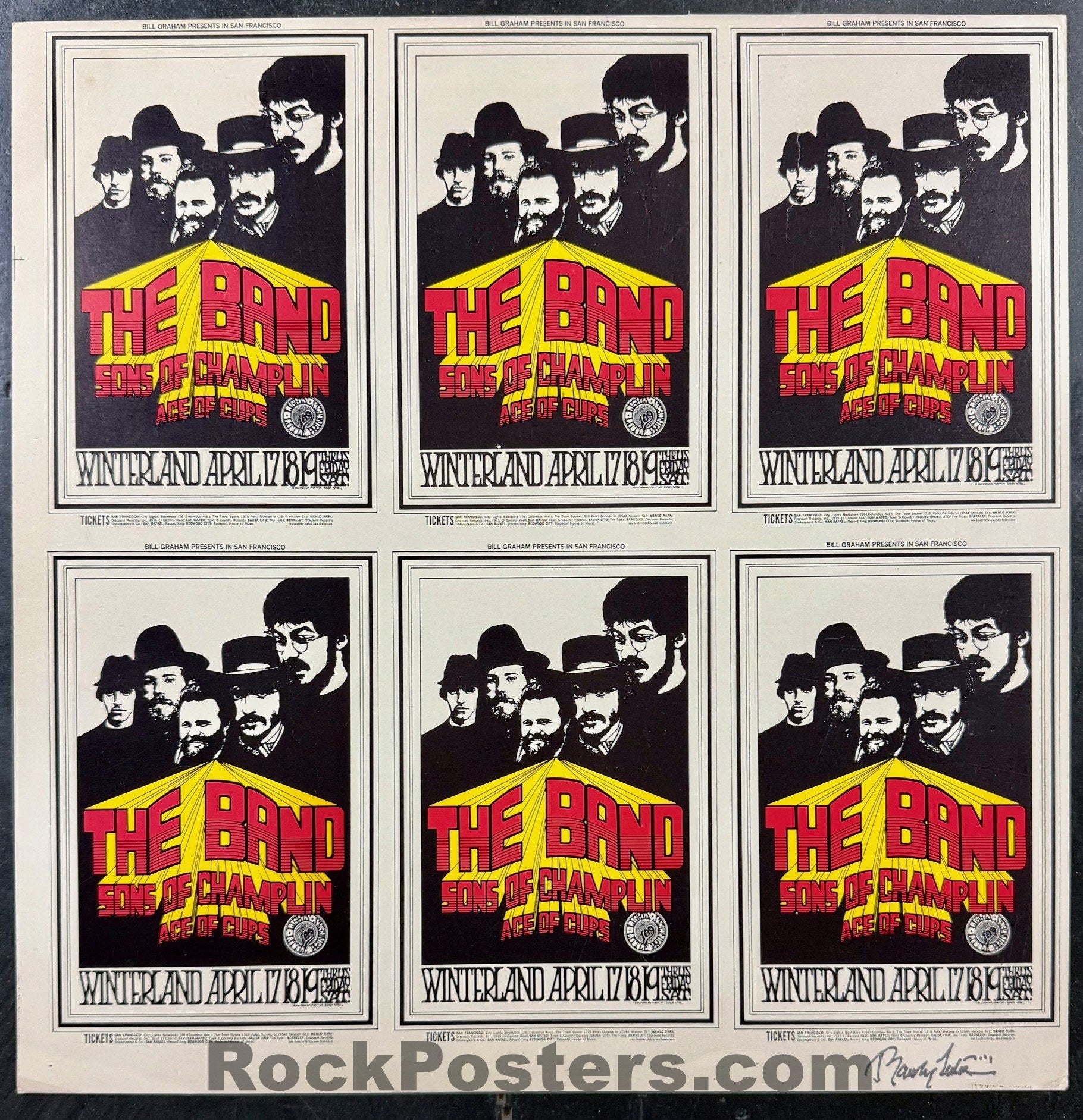AUCTION - BG-169 - The Band - Randy Tuten Signed - 1969 Uncut