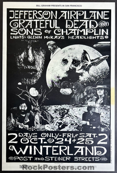 AUCTION - BG-197 - Grateful Dead - Jefferson Airplane - 1969 Poster - Winterland - Excellent