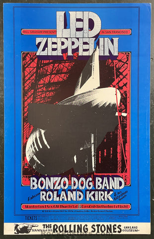 AUCTION - BG-199 - Led Zeppelin - Randy Tuten - Winterland - 1969 Poster - Near Mint Minus