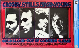 AUCTION - BG-200 - Crosby, Stills, Nash & Young - Randy Tuten - Winterland - 1969 Poster - CGC Graded 9.8