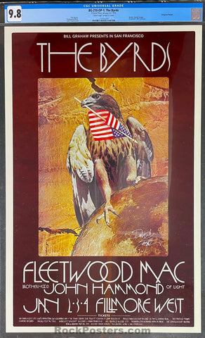 BG-210 - The Byrds - David Singer Signed - 1970 Poster - Fillmore West - CGC Graded 9.8