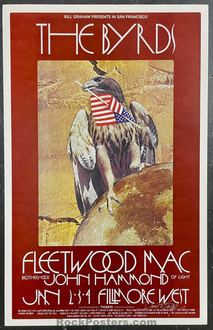 AUCTION - BG-210 - The Byrds - David Singer Signed - 1970 Poster - Fillmore West -  Near Mint