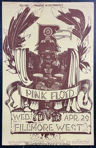 AUCTION - BG-230 - Pink Floyd - Pat Hanks - Fillmore West - 1970 Poster - Excellent