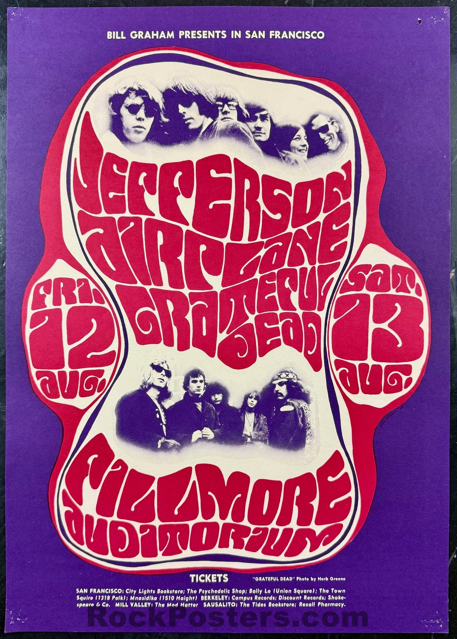AUCTION - BG-23 - Grateful Dead - Jefferson Airplane - Wes Wilson - 1966 Poster - Fillmore Auditorium - Excellent