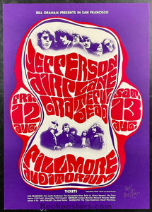 AUCTION - BG-23 - Grateful Dead - Jefferson Airplane - Wes Wilson SIGNED - 1966 Poster - Fillmore Auditorium - Near Mint