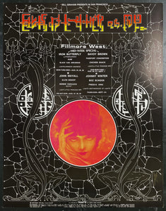 AUCTION -  BG-247 - Johnny Winter - Herbie Hancock - Alton Kelley Signed - 1970 Poster - Fillmore West - Near Mint
