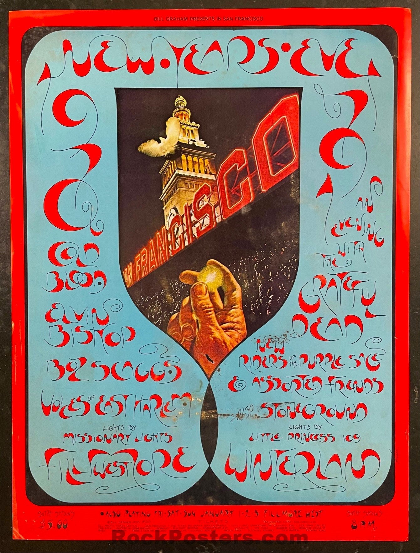 BG-263 - Grateful Dead - New Year's Eve 1970 - Concert Poster - Fillmore West & Winterland - Excellent