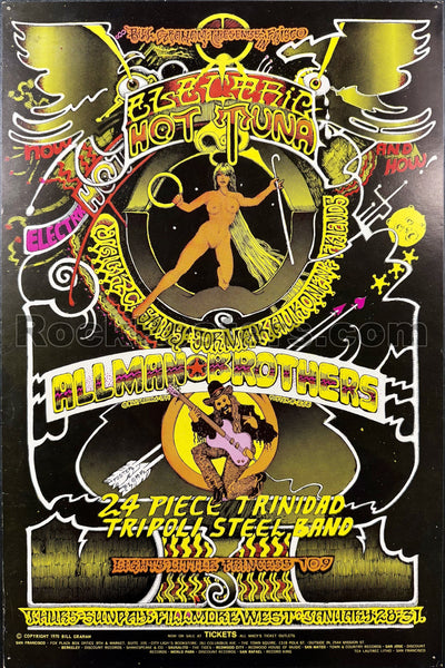 AUCTION - BG-268 - The Allman Brothers w/Duane - 1971 Poster - Fillmore West - Excellent