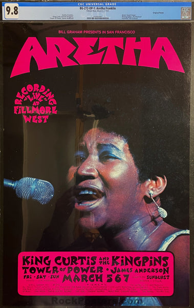 AUCTION - BG-272 - Aretha Franklin - David Singer - 1971 Poster - Fillmore  West - CGC Graded 9.8