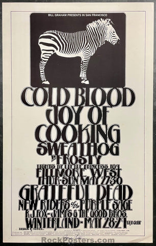 AUCTION - BG-282 - Grateful Dead - "Zebra" - Randy Tuten Signed - 1971 Poster - Winterland - Excellent