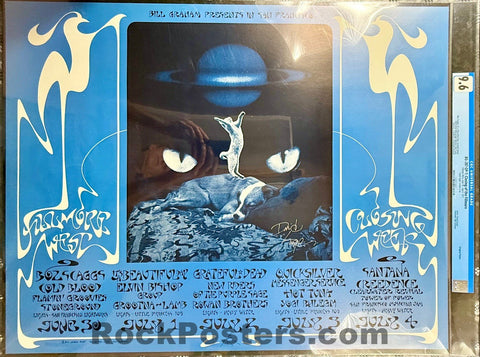 BG-287 - Grateful Dead - Santana - David Singer Signed - 1971 Poster - Fillmore West - CGC Graded 9.6