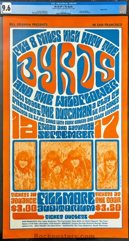 BG-28 - The Byrds - Wes Wilson - 1966 Poster - Fillmore Auditorium - CGC Graded 9.6