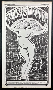 AUCTION - BG-29 - Jefferson Airplane - Wes WiIson - 1966 B&W Poster - Fillmore Auditorium - Good