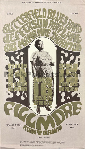 AUCTION - BG-31 - Butterfield Blues Band - Jefferson Airplane - Wes Wilson - 1966 Poster - Fillmore Auditorium - Very Good