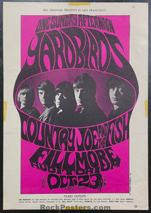 AUCTION - BG-33 - Yardbirds Beck & Page  - 1966 Poster - Fillmore Auditorium - Very Good