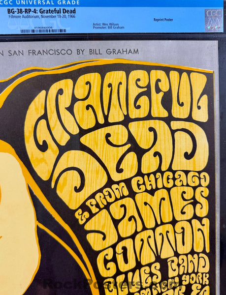 BG-38-RP-4 - Grateful Dead - Wes Wilson - 1966 Poster - Fillmore Auditorium - CGC Graded 8.5