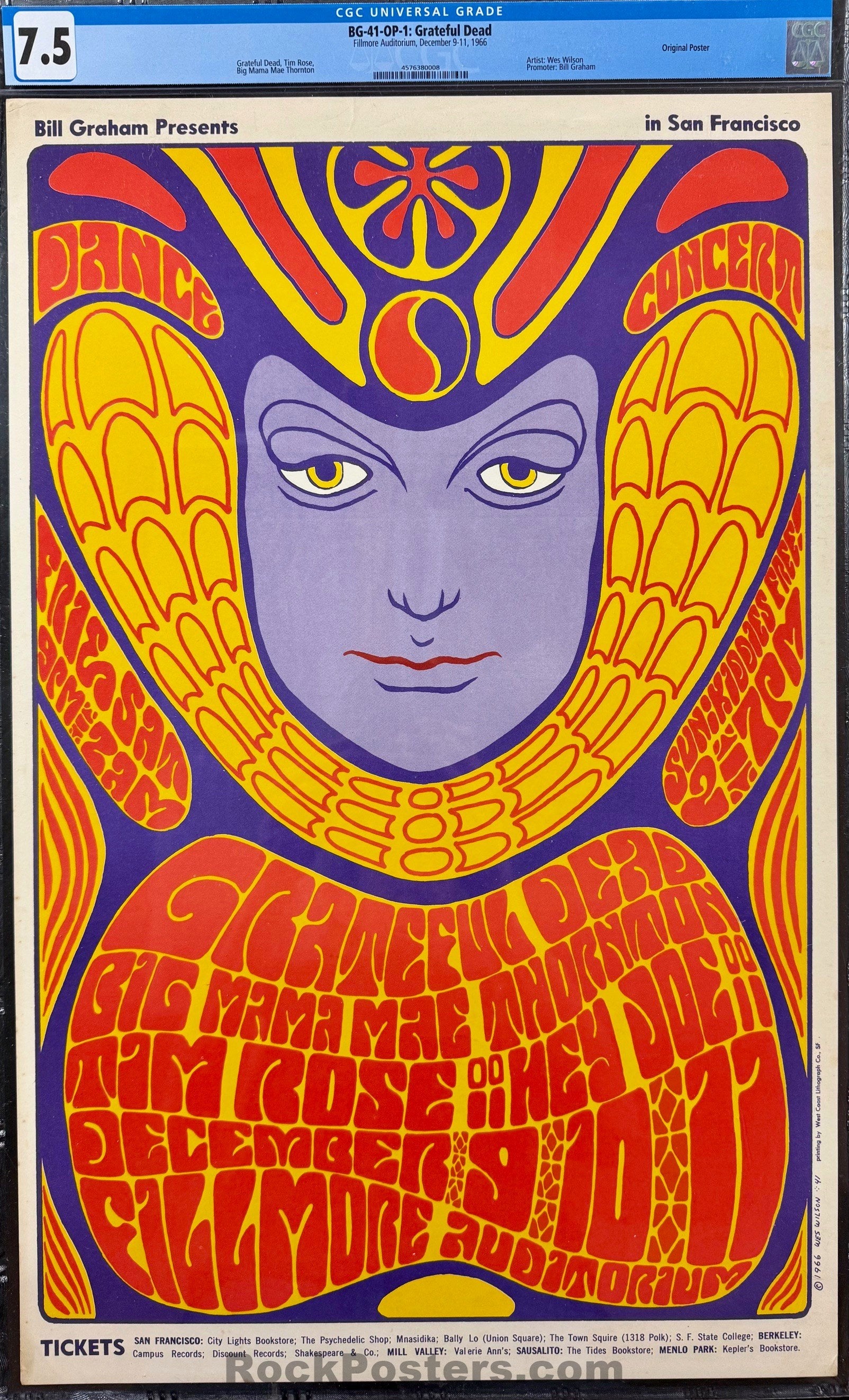 BG-41 - Grateful Dead - Wes Wilson - 1966 Poster - Fillmore