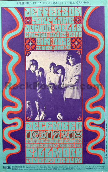 AUCTION - BG-42 - Jefferson Airplane - Wes Wilson - 1966 Poster - Fillmore Auditorium - Excellent