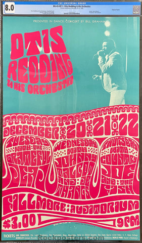 AUCTION - BG-43 - Otis Redding/Grateful Dead - Wes Wilson - 1966 Poster - Fillmore Auditorium - CGC Graded 8.0