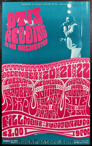 AUCTION - BG-43 - Otis Redding - Grateful Dead - Wes WIlson - 1966 Poster - Fillmore Auditorium - Near Mint Minus