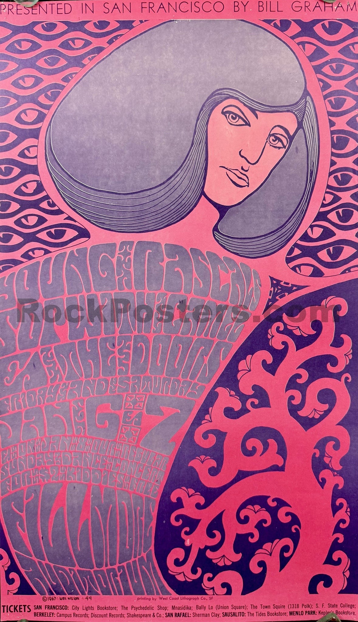 AUCTION - BG-44 - The Doors - Wes Wilson - 1967 Poster - Fillmore