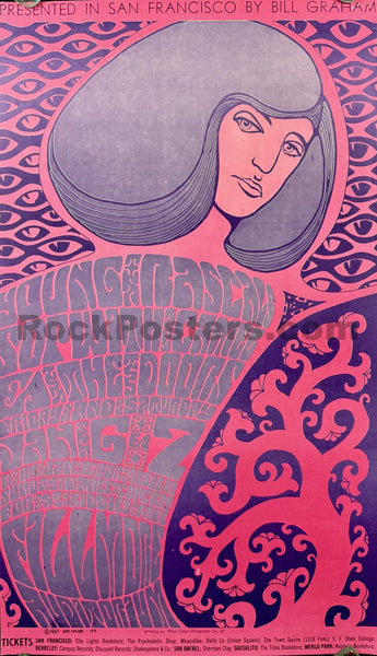 AUCTION - BG-44 - The Doors - Wes Wilson - 1967 Poster -  Fillmore  Auditorium - Very Good