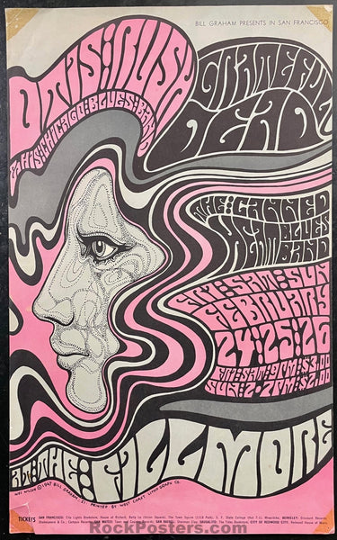 AUCTION - BG-51 - Grateful Dead - Wes Wilson - 1967 Poster - Fillmore West - Good