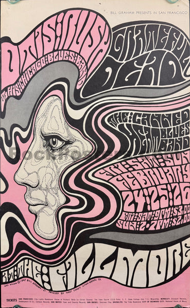 AUCTION - BG-51 - Grateful Dead  - Wes Wilson - 1967 Poster - Fillmore Auditorium - Excellent - SF Rock Posters & Collectibles